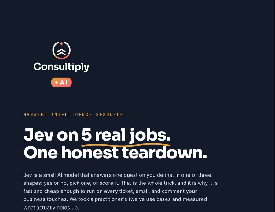Jev on 5 real jobs — Consultiply Managed Intelligence Resource cover